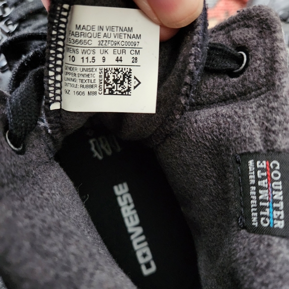 Converse Chuck Taylor Black Street Hiker CTAS Mens 10 Womens 11.5 All Star - Picture 5 of 9